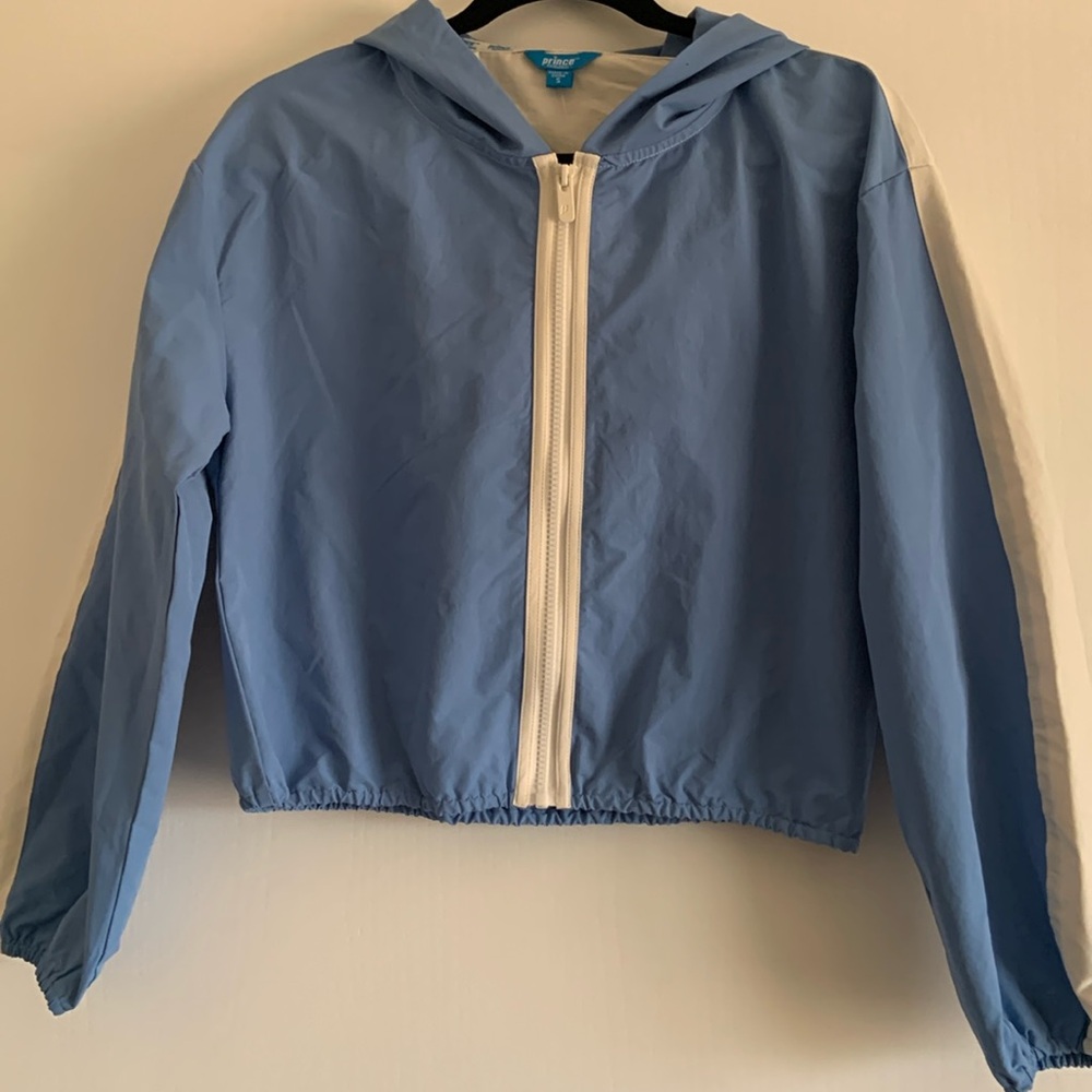 Prince Pickleball Women’s Woven Zip-Front Hooded Jacket - Light Blue 🔵⚪️🔴